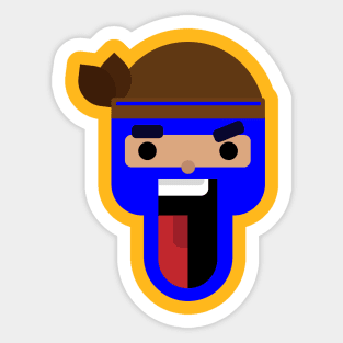 angry blue face cartoon Sticker